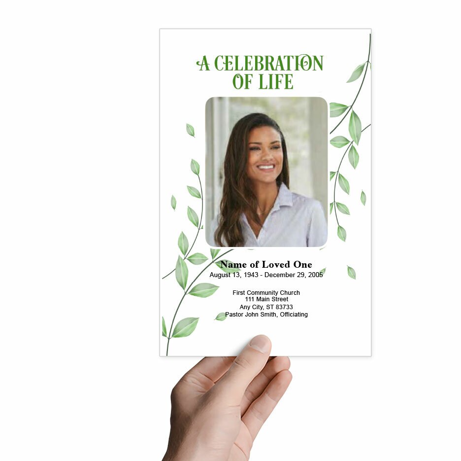 Fallen Leaf Funeral Program Template.