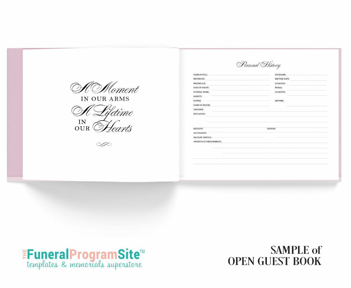 Rose Border Program Roses Border Landscape Linen Funeral Guest Book – Funeral Program-Site ...