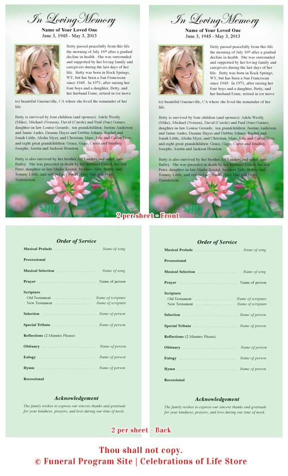 Ambrosia Funeral Flyer Template.