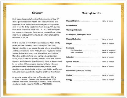 Kingdom Funeral Program Template.