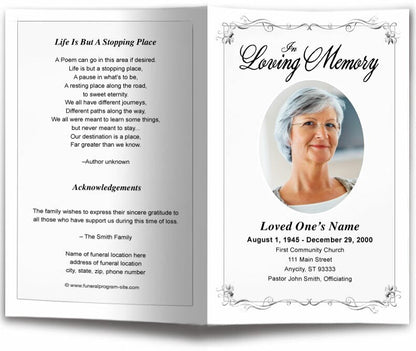 Delicate Funeral Program Template.