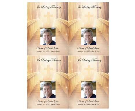 Crossing Small Memorial Card Template.