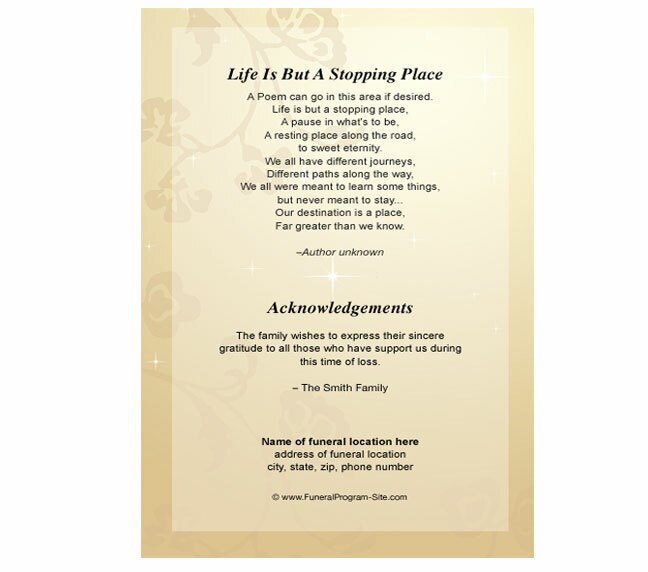Crossing Funeral Booklet Template.