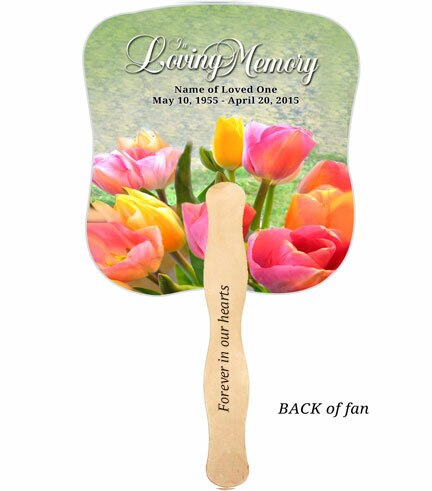 Harvest Cardstock Memorial Fan With Wooden Handle (Pack of 10).