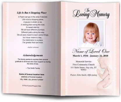 Angela Funeral Program Template.