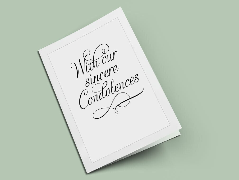 Sincere Condolences Word Art.