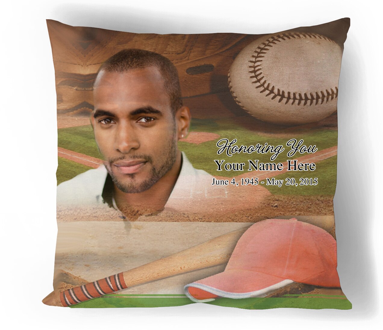 Baseball In Loving Memory Toss Pillow.