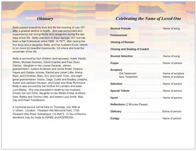 Kente Funeral Program Template.