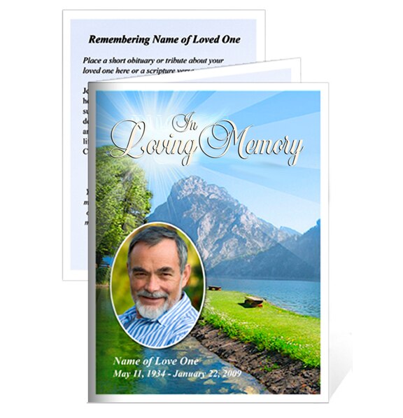 Reflection Small Memorial Card Template.