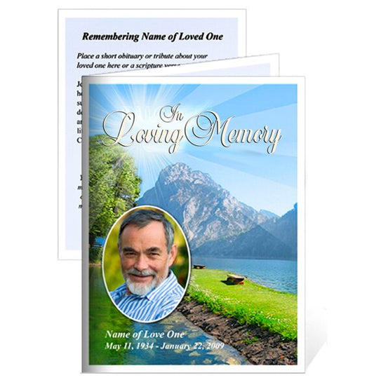 Reflection Small Memorial Card Template.