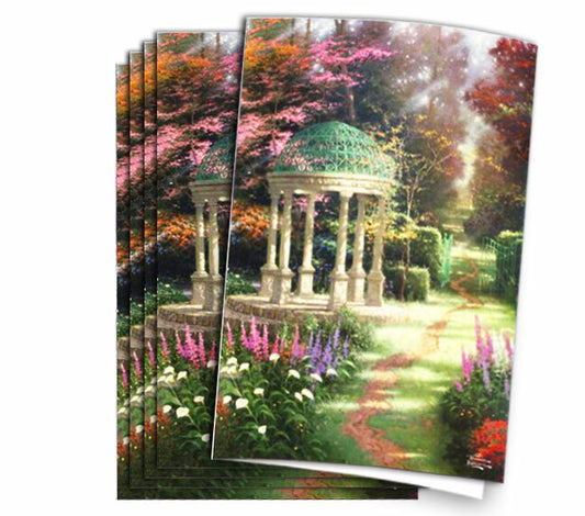 Thomas Kinkade Garden of Prayer Funeral Paper (Pack of 25).