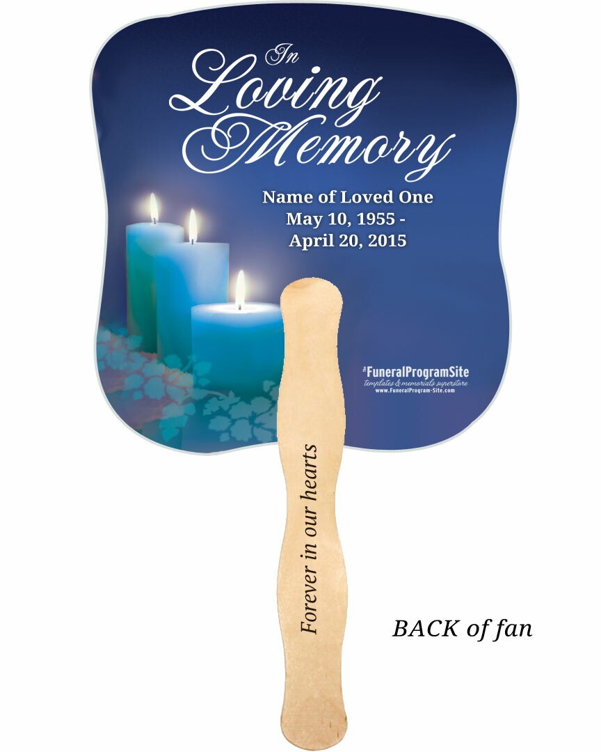 Enlighten Cardstock Memorial Fan With Wooden Handle (Pack of 10).