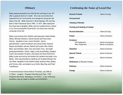 Eve Funeral Program Template (Light & Dark Skin).