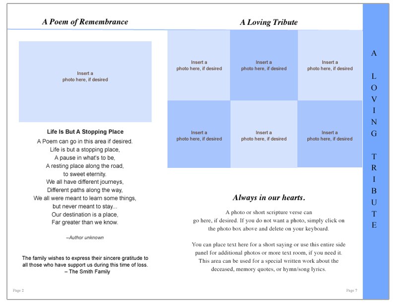 Dusk 8-Sided Graduated Funeral Program Template (Letter Size).