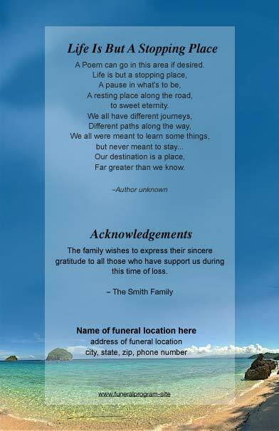Tropical Tabloid 8-Sided Graduated Program Template.