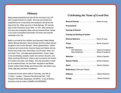 Navy Funeral Program Template.