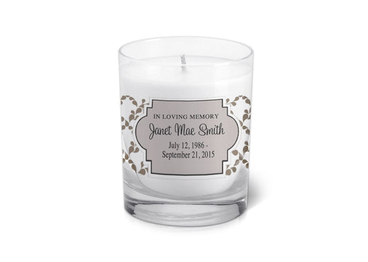 Sanders Personalized Votive Memorial Candle.