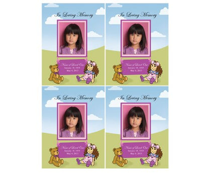 Doll Small Memorial Card Template.