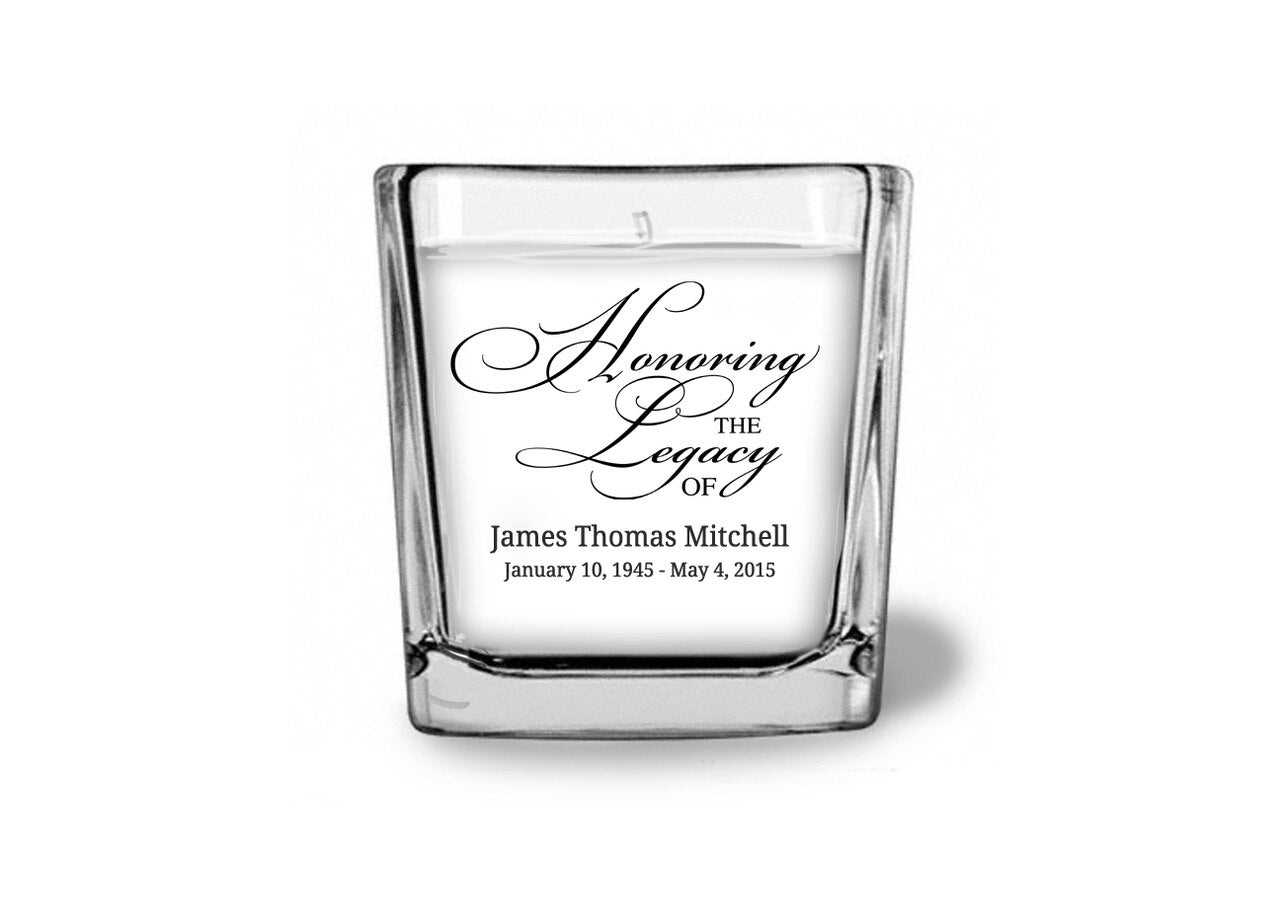 Honoring Legacy Glass Cube Memorial Candle.