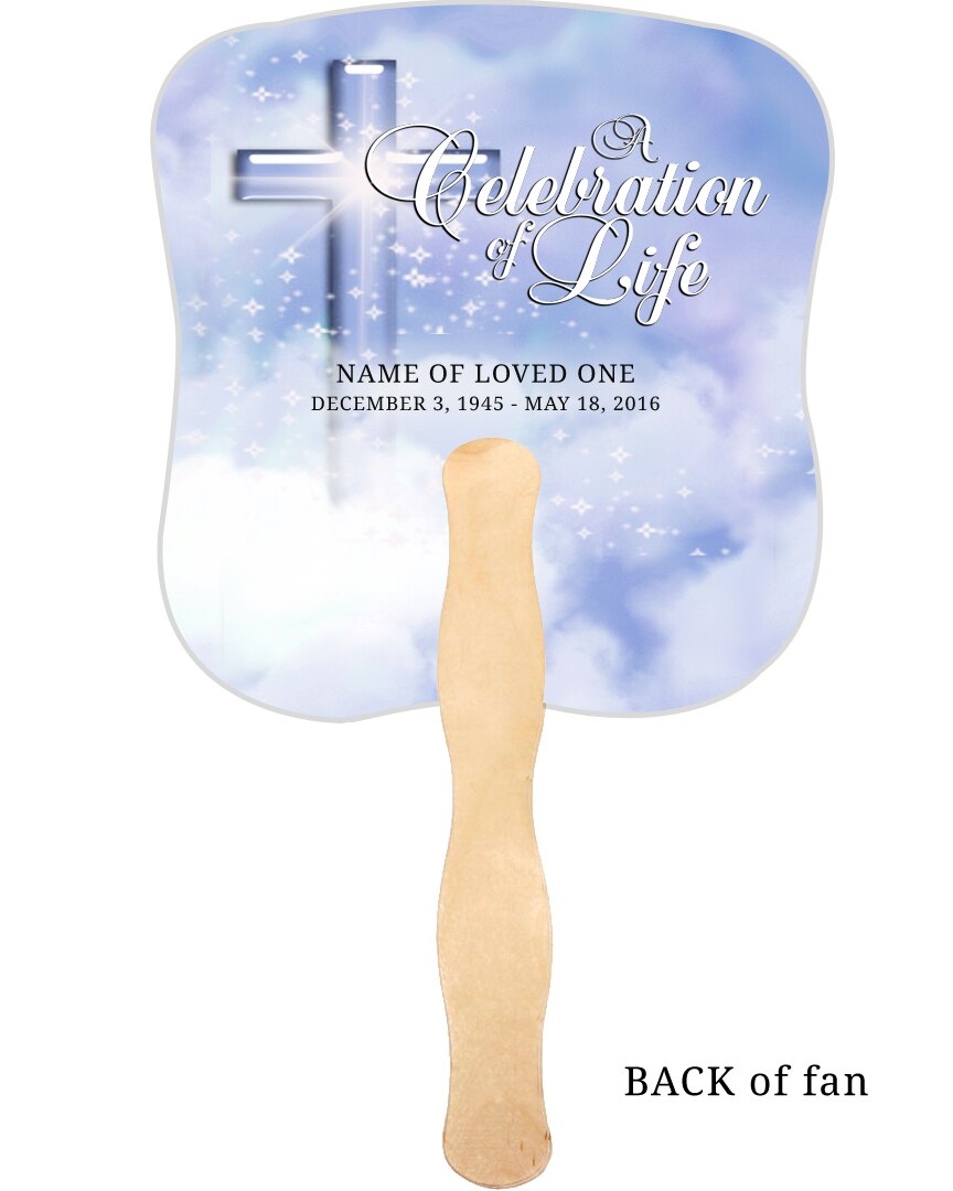 Adoration Cardstock Memorial Fan With Wooden Handle (Pack of 10).