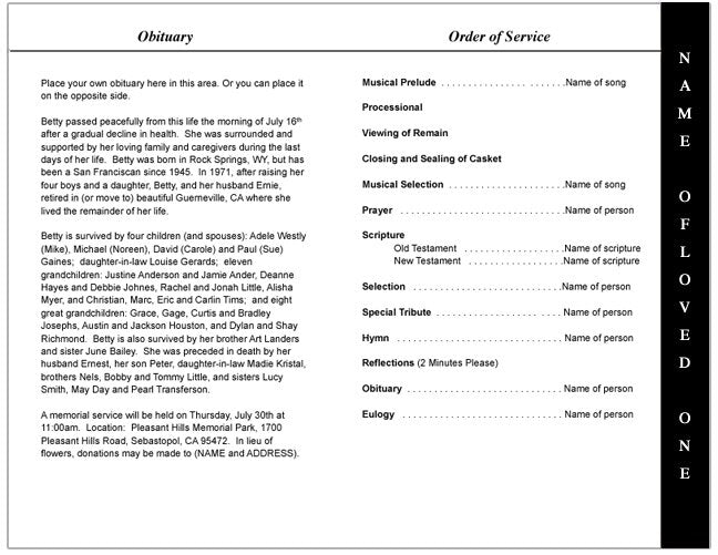 Steps Funeral Program Cadence 4-Sided Graduated Step Fold Funeral Program Template – Funeral ...