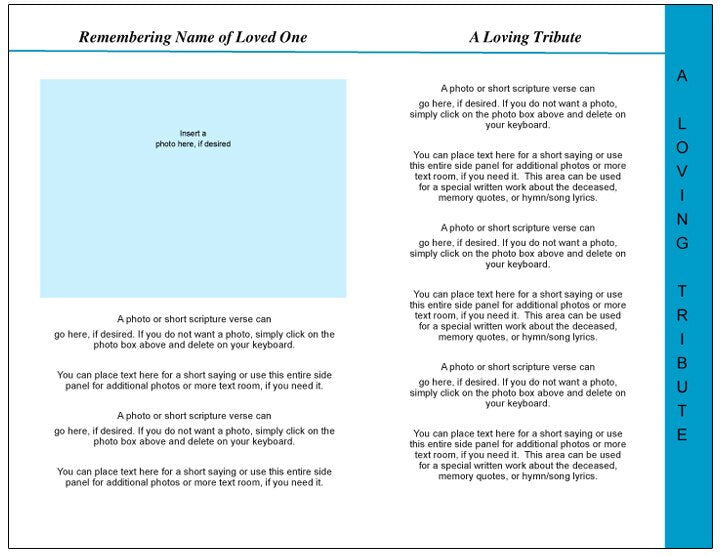 Devotion 8-Sided Graduated Funeral Program Template.