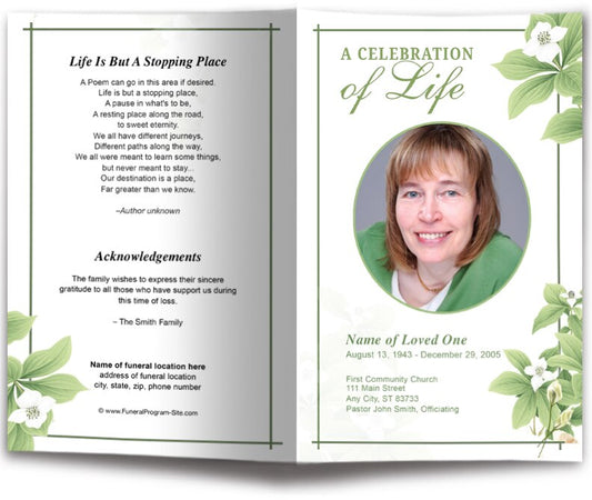 May Funeral Program Template.