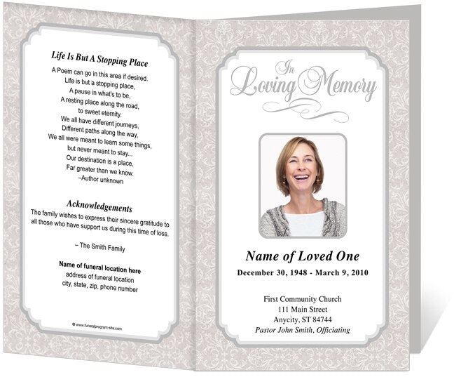 Cambria Funeral Program Template.