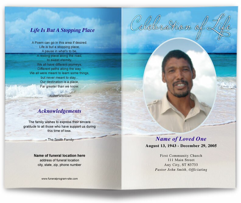 Caribbean Funeral Program Template.