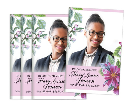 Water Blossom Bifold Funeral Program Design & Print (Pack of 50).