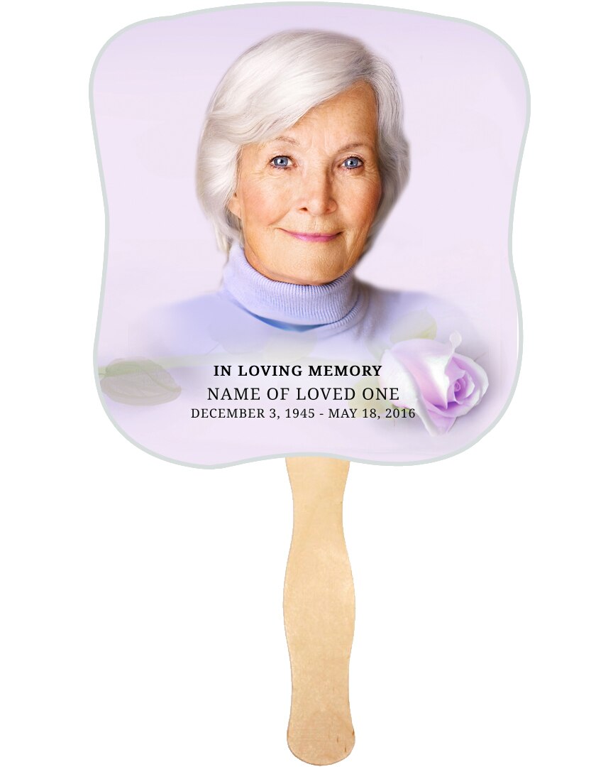 Beloved Cardstock Memorial Fan With Wooden Handle (Pack of 10).