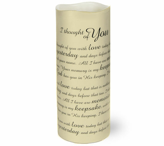 Thoughts of You Personalized LED Memorial Candle.