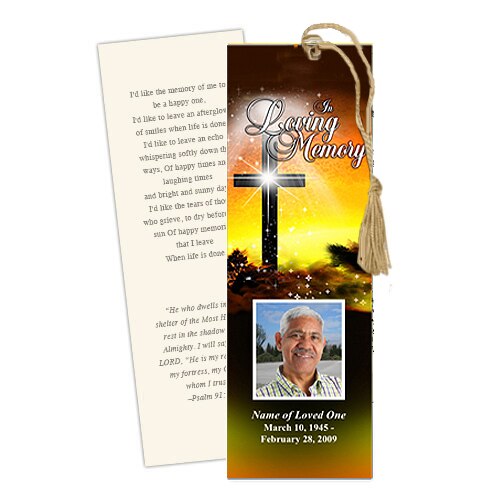 Splendor Memorial Bookmark Template.