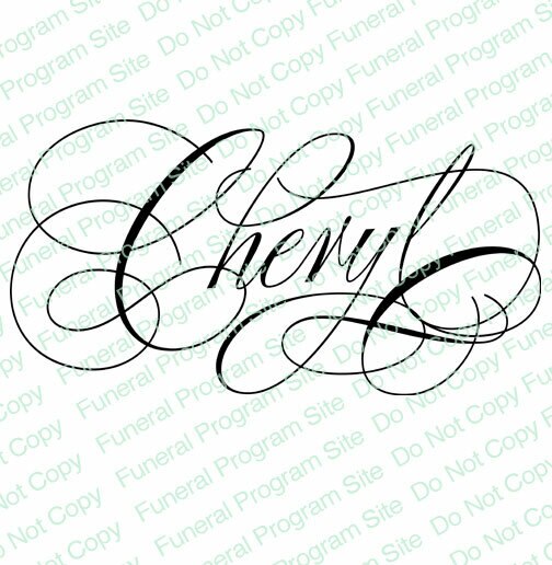 Cheryl Name Word Art.
