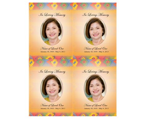 DeColores Small Memorial Card Template.