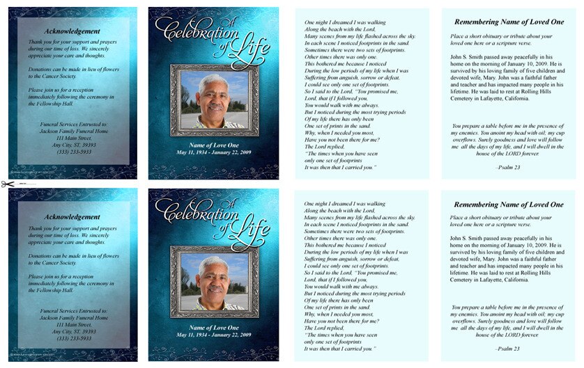 Devotion Small Memorial Card Template.