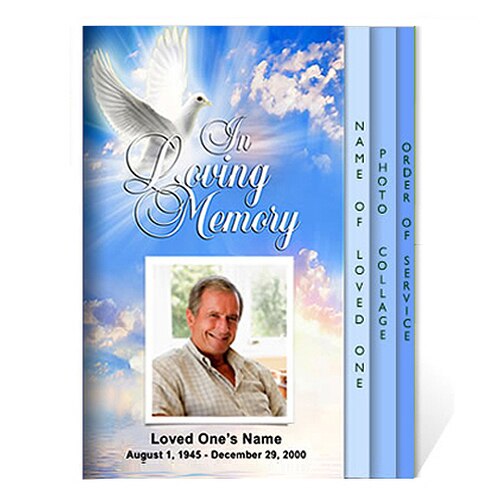 Peace 8-Sided Funeral Graduated Program Template.
