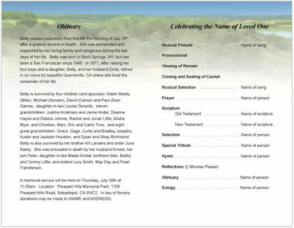 Golfer Funeral Program Template.