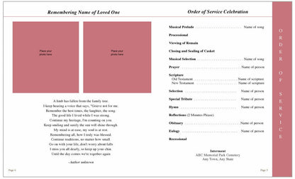Candlelight 8-Sided Graduated Funeral Program Template.