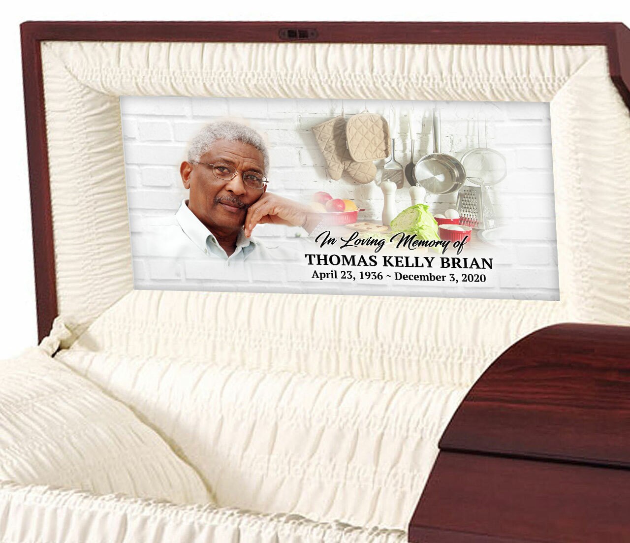 Home Cook Personalized Casket Panel Insert.