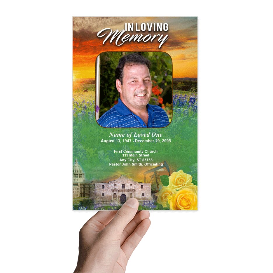 Texas Funeral Program Template.