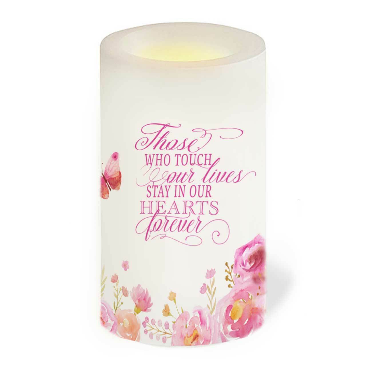 Springtime Personalized Flameless LED Memorial Candle.