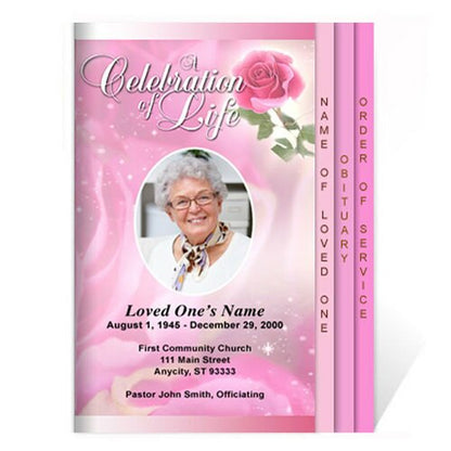 Petals 8-Sided Funeral Graduated Program Template.