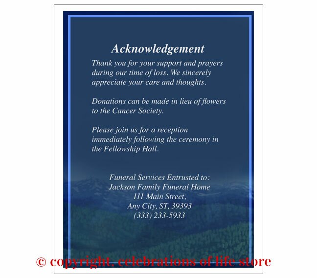 Outdoor Small Memorial Card Template.