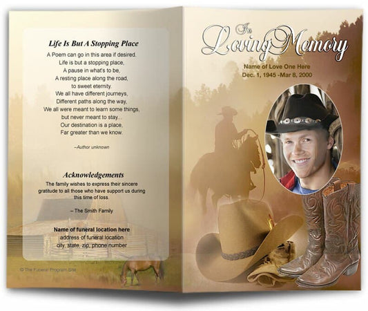 Ranch Funeral Program Template.