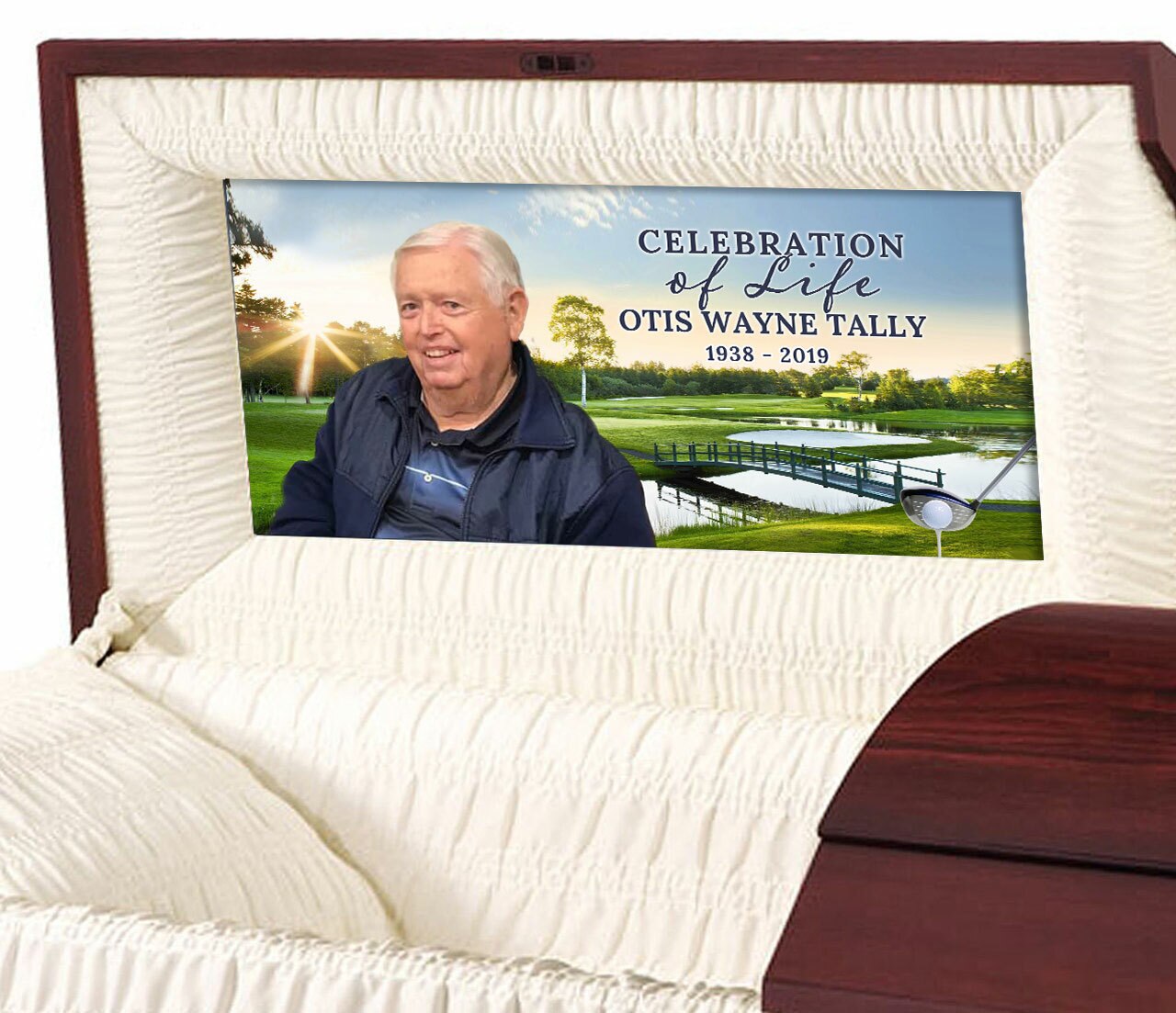 Golfing Greens Casket Head Panel Insert.