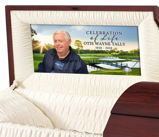 Golfing Greens Casket Head Panel Insert.