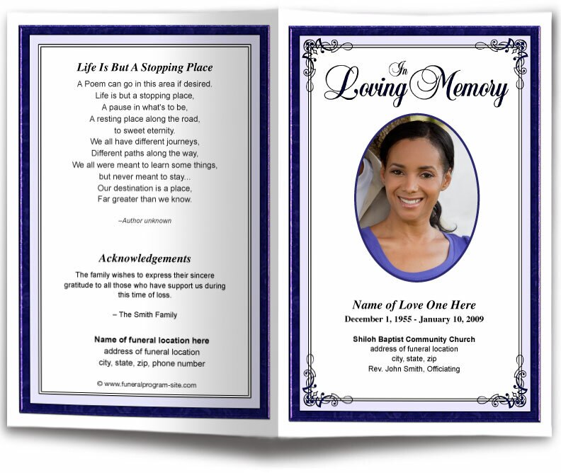 Creative Funeral Program Template.