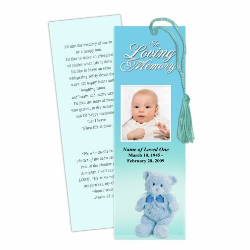 NurseryBoy Memorial Bookmark Template.