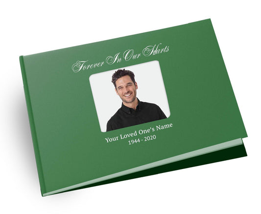 Galant Landscape Linen Funeral Guest Book.